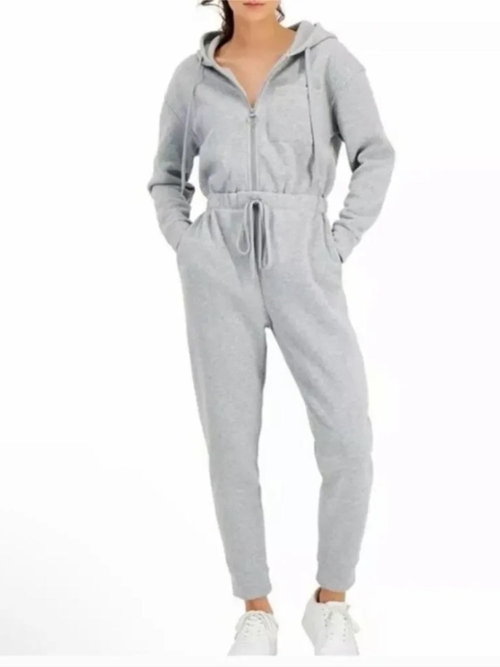 Oat New York Heather Gray Hooded Jumpsuit hoodie onesie